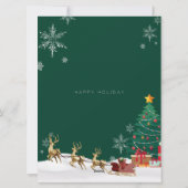 Cartes Pour Fêtes Annuelles Joyeux Noël Vert Blanc Et Jaune (Dos)