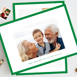 Cartes Pour Fêtes Annuelles joyeux Noël vert   cadre photo mince personnalisé