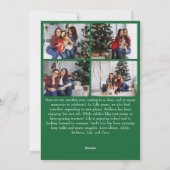 Cartes Pour Fêtes Annuelles Joyeux Noël vert classique photo verticale dix (Dos)