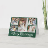 Cartes Pour Fêtes Annuelles Joyeux Noël vert Collage de photos Minimaliste (Devant)