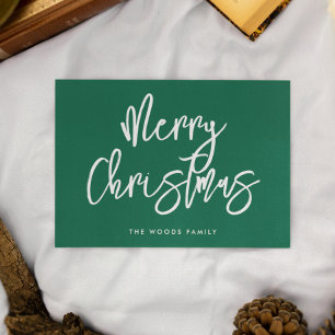Cartes Pour Fêtes Annuelles Joyeux Noël vert contemporain
