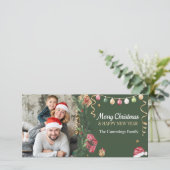 Cartes Pour Fêtes Annuelles Joyeux Noël vert moderne Joyeux Nouvel An Photo (Debout devant)