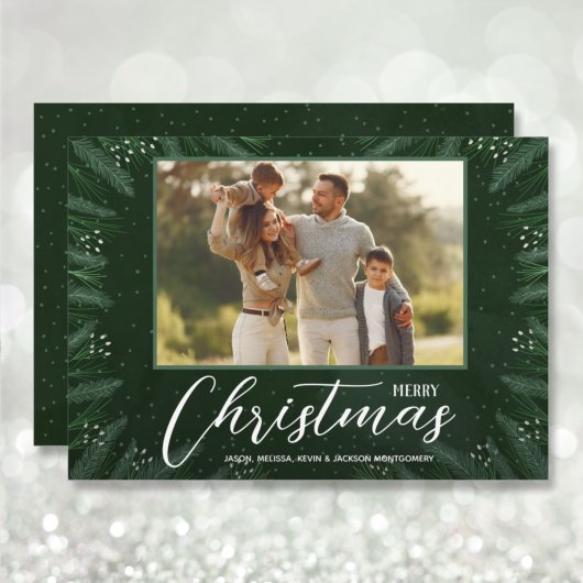 Cartes Pour Fêtes Annuelles Joyeux Noël vert photo