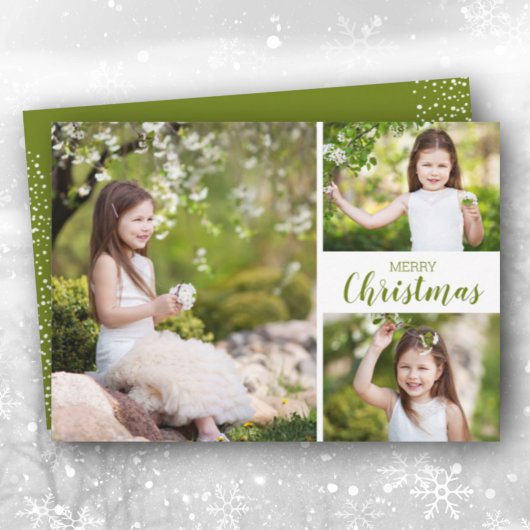 Cartes Pour Fêtes Annuelles Joyeux Noël vert photo multiple