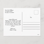 Cartes Pour Fêtes Annuelles Joyeux Noël Vert Plaid Élégant Photo Simple (Dos)