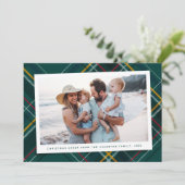 Cartes Pour Fêtes Annuelles Joyeux Noël vert plaid une photo moderne (Debout devant)