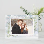 Cartes Pour Fêtes Annuelles Joyeux Noël Vert Snowflakes Photo (Debout devant)