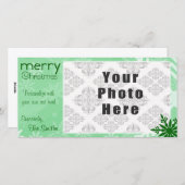 Cartes Pour Fêtes Annuelles Joyeux Noël Vert Thème Snowflake (Devant / Derrière)