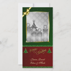 Cartes Pour Fêtes Annuelles Joyeux Noël Vertical Gold Finition Photocard