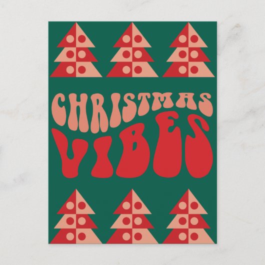 Cartes Pour Fêtes Annuelles Joyeux Noël Vibes Retro (Devant)