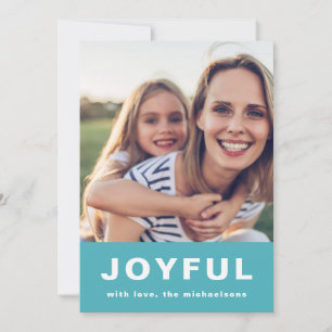 Cartes Pour Fêtes Annuelles Joyeux Noël Vibrant Bleu Deux Photo Collage