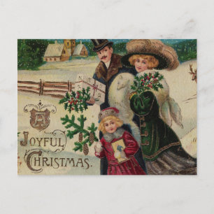 Cartes Pour Fêtes Annuelles Joyeux Noël Victorian Famille et Village