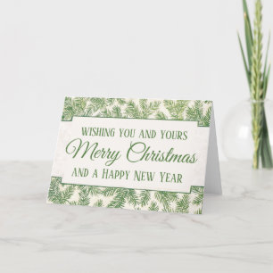 Cartes Pour Fêtes Annuelles Joyeux Noël Vintage Aiguille de pin À feuillage pe