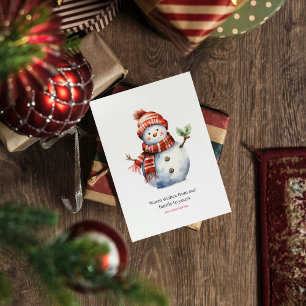 Cartes Pour Fêtes Annuelles Joyeux Noël vintage & bonhommes de neige 