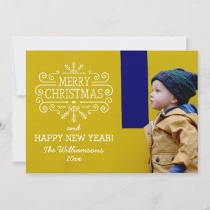 Cartes Pour Fêtes Annuelles Joyeux Noël vintage Flocon de neige photo de vacan