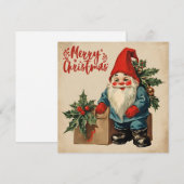 Cartes Pour Fêtes Annuelles Joyeux Noël Vintage Gnome (Devant / Derrière)