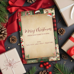 Cartes Pour Fêtes Annuelles Joyeux Noël vintage Patchwork Quilt