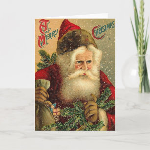 Cartes Pour Fêtes Annuelles Joyeux Noël Vintage Père Noël