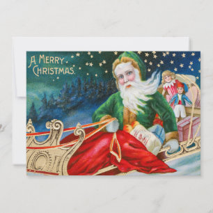 Cartes Pour Fêtes Annuelles Joyeux Noël Vintage Père Noël Enfants