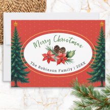 Joyeux Noël Vintage Poinsettia & Pins de Noël