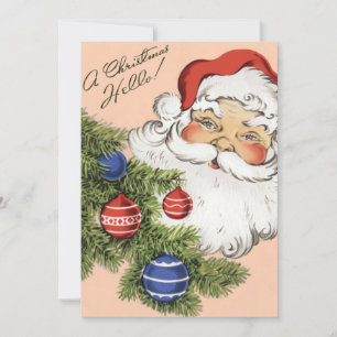 Cartes Pour Fêtes Annuelles Joyeux Noël vintage ! Santa Claus jovial