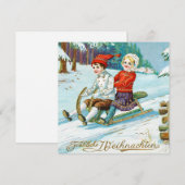 Cartes Pour Fêtes Annuelles Joyeux Noël vintage vacances (Devant / Derrière)