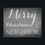 Cartes Pour Fêtes Annuelles Joyeux Noël Voisin Chalkboard Typographie<br><div class="desc">Joyeux Voisin de Noël, vous pouvez changer le texte "Voisin", Écriture manuscrite Chalks Chalkboard Blackboard Black and White Holidays Season Custom Happy Holidays Carte de Noël, vous pouvez aussi facilement ajouter le nom et l'adresse du destinataire, si vous préférez ajouter ceci à la maison, il suffit de supprimer l'exemple de...</div>