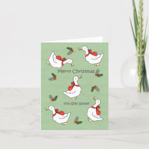 Cartes Pour Fêtes Annuelles Joyeux Noël Vous Silencieux Goose Sassy Drôle Mign