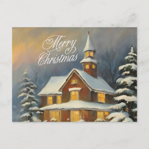 Cartes Pour Fêtes Annuelles Joyeux Noël Watercolor Maison Vintage