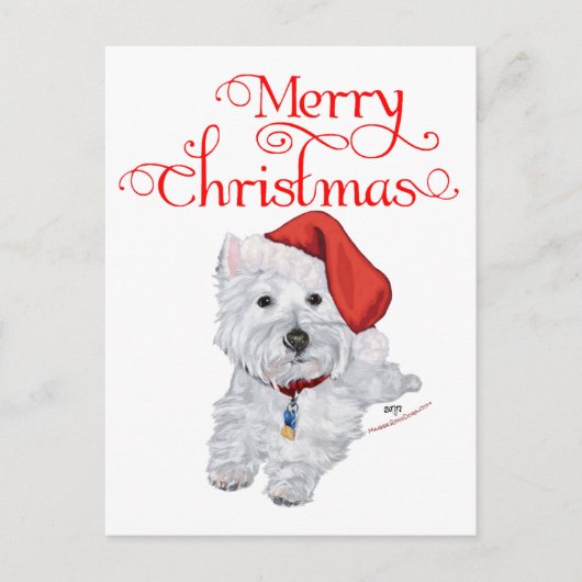 Cartes Pour Fêtes Annuelles Joyeux Noël Westie (Devant)