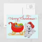 Cartes Pour Fêtes Annuelles Joyeux Noël Westie (Devant / Derrière)
