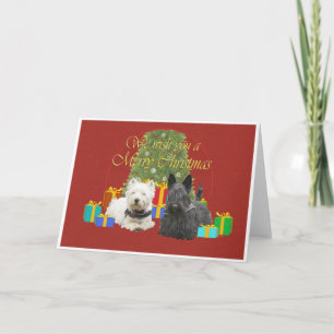 Cartes Pour Fêtes Annuelles Joyeux Noël Westie et Scottie