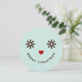 Cartes Pour Fêtes Annuelles Joyeux Noël Whimsical Funny Smiley Face Photo (Debout devant)