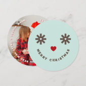 Cartes Pour Fêtes Annuelles Joyeux Noël Whimsical Funny Smiley Face Photo (Devant / Derrière)