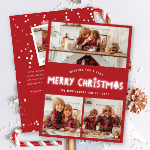 Cartes Pour Fêtes Annuelles Joyeux Noël Whimsical Moderne Chic 3 Photo