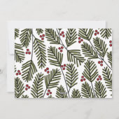 Cartes Pour Fêtes Annuelles Joyeux Noël Whimsical Pine Branches - 1 Photo (Dos)