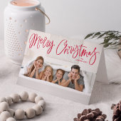 Cartes Pour Fêtes Annuelles Joyeux Noël Whimsical Red Script photo