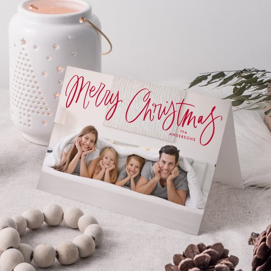 Cartes Pour Fêtes Annuelles Joyeux Noël Whimsical Red Script photo