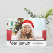 Cartes Pour Fêtes Annuelles Joyeux Noël Whimsical Santa Hat (Debout devant)