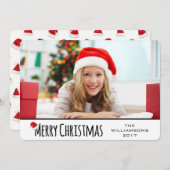 Cartes Pour Fêtes Annuelles Joyeux Noël Whimsical Santa Hat (Devant / Derrière)