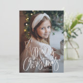 Cartes Pour Fêtes Annuelles Joyeux Noël Whimsical Script photo (Debout devant)