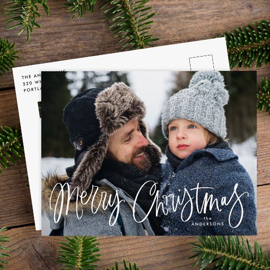 Cartes Pour Fêtes Annuelles Joyeux Noël Whimsical Script photo