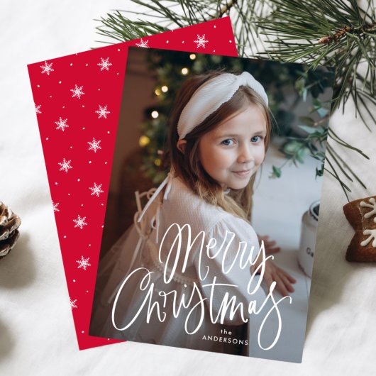 Cartes Pour Fêtes Annuelles Joyeux Noël Whimsical Script photo