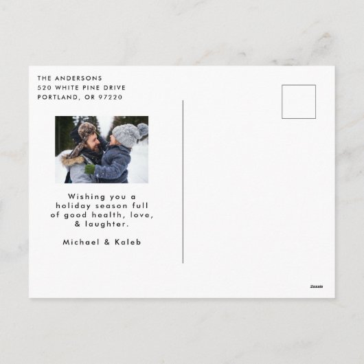 Cartes Pour Fêtes Annuelles Joyeux Noël Whimsical Script photo (Dos)