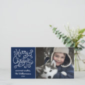 Cartes Pour Fêtes Annuelles Joyeux Noël Whimsical Swirl Typographie Photo (Debout devant)