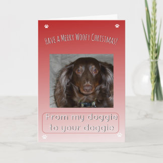 Cartes Pour Fêtes Annuelles Joyeux Noël Woofy d'un chien à un autre