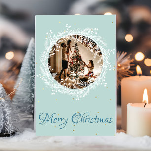 Cartes Pour Fêtes Annuelles Joyeux Noël Wreath Frame Photo