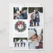 Cartes Pour Fêtes Annuelles Joyeux Noël Wreath Photo Collage (Devant)