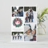 Cartes Pour Fêtes Annuelles Joyeux Noël Wreath Photo Collage (Debout devant)