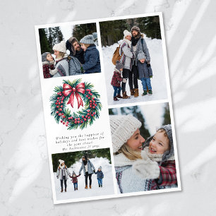 Cartes Pour Fêtes Annuelles Joyeux Noël Wreath Photo Collage
